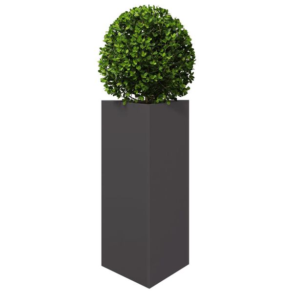 vidaXL Garden Planter Set of 2 Black Steel Medium Durable