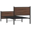 vidaXL Bed Frame Brown Oak Steel, Engineered Wood Small Single Bed Frame