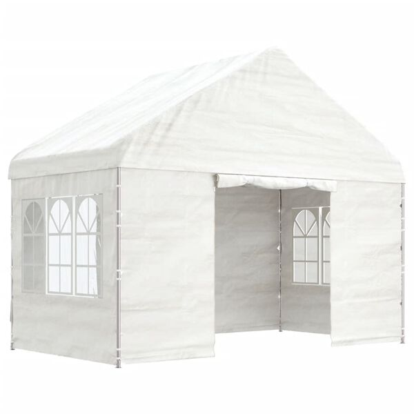 vidaXL Gazebo with Roof White 13.4'x7.3'x10.6' Polyethylene