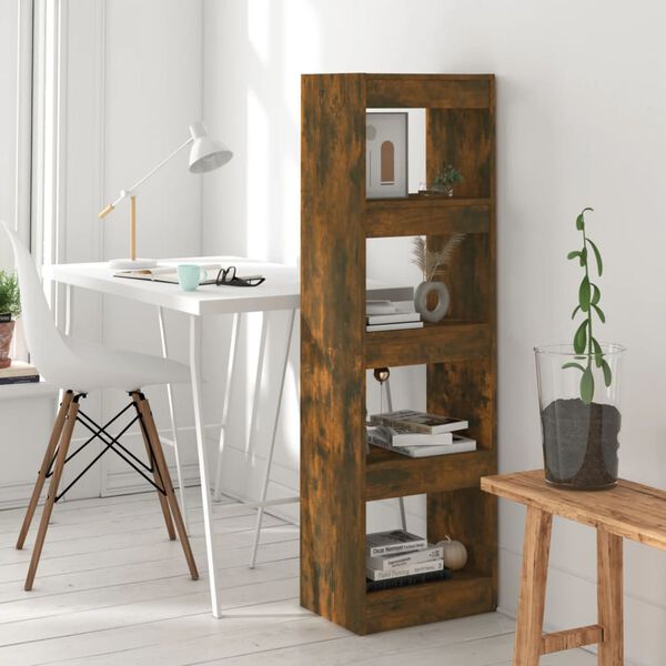 vidaXL Book Cabinet Smoked Oak Engineered wood Moderate Book Cabinet