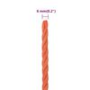vidaXL Work Rope Orange 0.24 " 164.0 ' Polypropylene