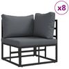 vidaXL Garden Sofa Set with Cushion 13 pcs Black Aluminium