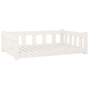 vidaXL Dog Bed White Solid Pine Wood 37.6x25.8x11.0 in Durable Dog Bed