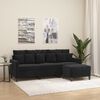 vidaXL 3-seater Sofa With Footstool Black Velvet 3-Seater Key Piece