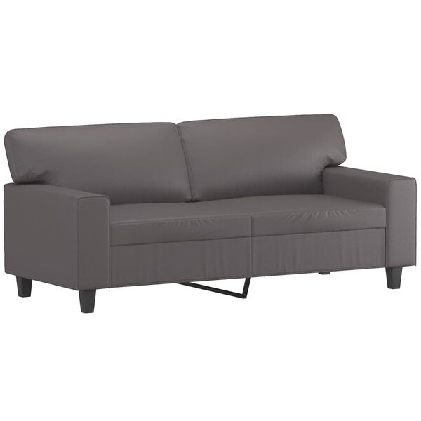 vidaXL Sofa Set Gray Faux leather, metal, textilene, plywood Medium