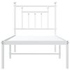 vidaXL Bed Frame White Powder-Coated Steel Small Single Bed Frame