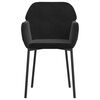 vidaXL Dining Chair Set of 2 Black Velvet (100% polyester), metal, plywood