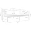 vidaXL Sofa Bed Frame White Powder-coated metal Single