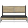 vidaXL Bed Frame Sonoma oak Steel, Engineered wood Double Bed Frame