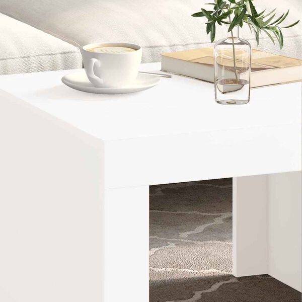 vidaXL Coffee Table White 19.7"x19.7"x13.8" Engineered Wood