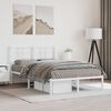 vidaXL Bed Frame White Powder-Coated Steel Double Bed Frame