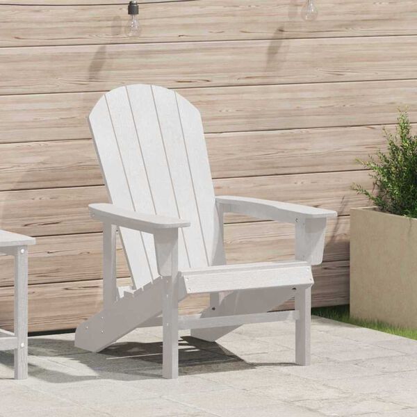 vidaXL Adirondack Chair White 74 x 82 x 92cm HDPE