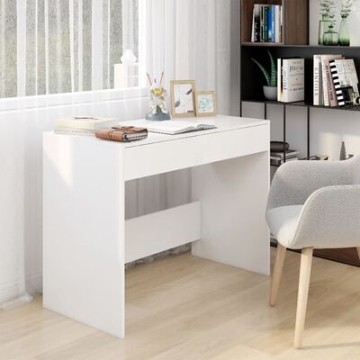 vidaXL Desk White 39.8"x19.7"x30.1" Engineered Wood