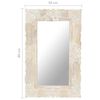 vidaXL Mirror White Solid mango wood Medium Decorative Inlays Mirror