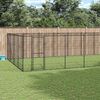 vidaXL Dog Kennel Black Powder-coated steel Large Dog Kennel