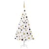 vidaXL Artificial Pre-lit Christmas Tree with Ball Set White 47.2" PVC