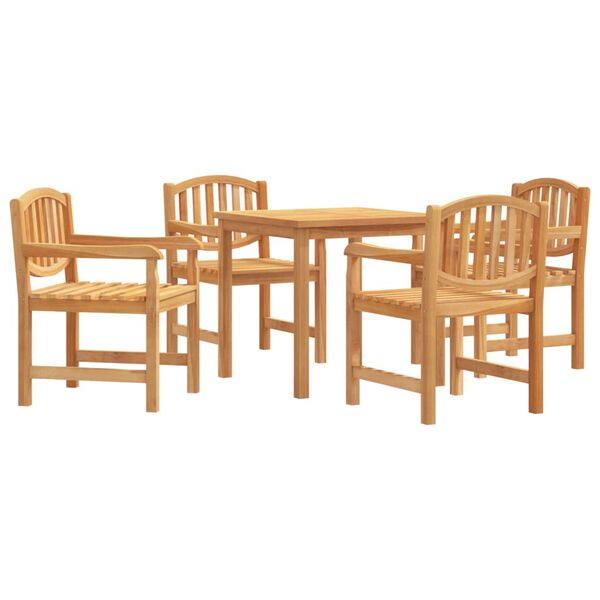 vidaXL Garden Dining Set Natural Teak Solid Teak Wood 5 Piece Set