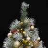 vidaXL Artificial Hinged Christmas Tree 150 LEDs & Ball Set 47.2"