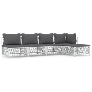 vidaXL Garden Lounge Set White and Dark Grey
