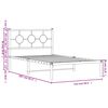 vidaXL Bed Frame White Powder-Coated Steel King Single Bed Frame