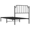 vidaXL Metal Bed Frame without Mattress with Headboard Black 35.4"x78.7"
