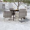 vidaXL Garden Dining Set Grey and Black