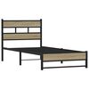 vidaXL Bed Frame Sonoma oak Steel, engineered wood Twin Bed Frame