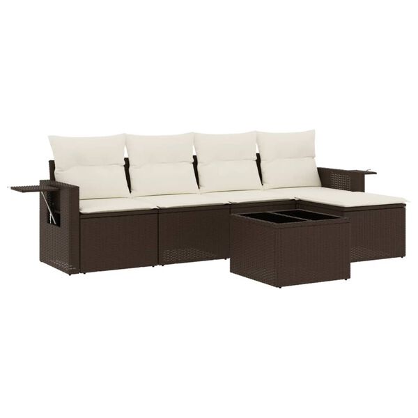 vidaXL Garden Sofa Set Brown