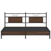 vidaXL Bed Frame Brown Oak Engineered wood and steel King Bed Frame