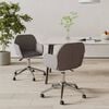 vidaXL Swivel Dining Chair Set of 2 Dark Gray Polyester, Metal, Plywood