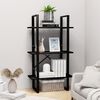 vidaXL Storage Shelf Black Metal Medium Storage Shelf Rectangular