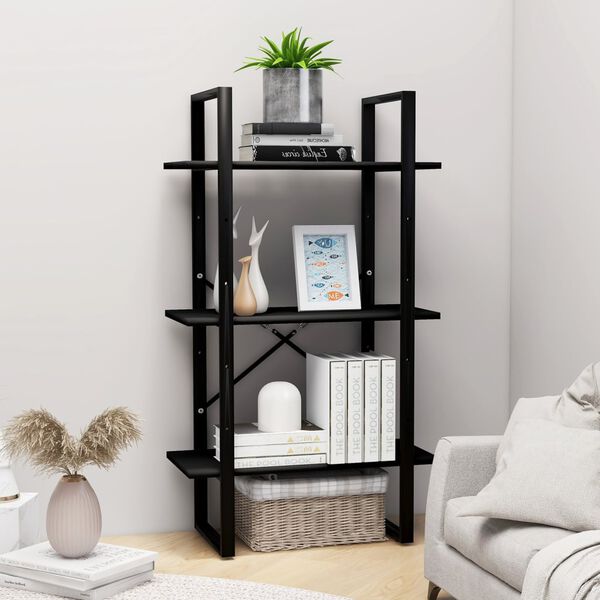vidaXL Storage Shelf Black Metal Medium Storage Shelf Rectangular