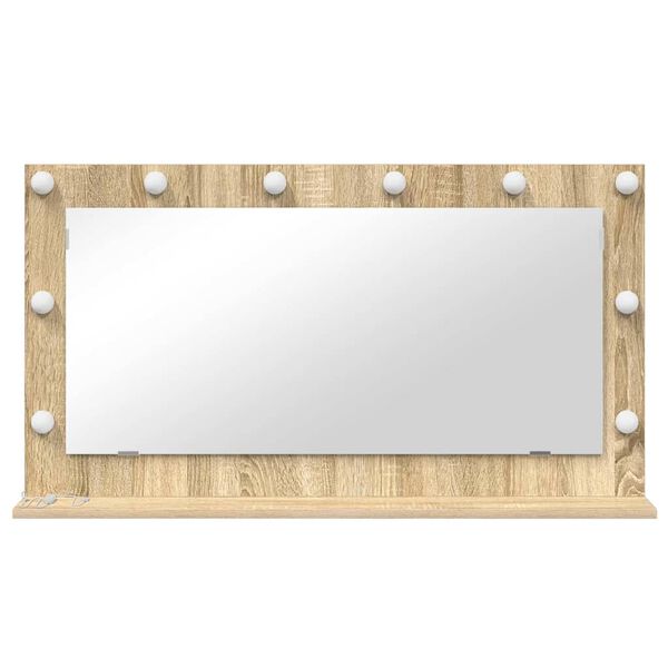 vidaXL Vanity Mirror with Mirror Sonoma Oak 39.37 x 21.65 x 7.09 in