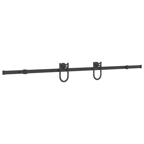 vidaXL Sliding Door Hardware Kit 78.7 " Steel Black