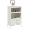 vidaXL Highboard White Steel Medium Highboard Rectangular Industrial