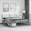 vidaXL Bed Frame Black Powder-Coated Steel 76x80 in Bed Frame
