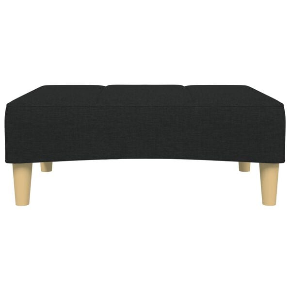 vidaXL Footstool Black Polyester, plywood, plastic, foam