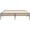 vidaXL Bed Frame Sonoma Oak Engineered wood, metal, plywood Full Durable