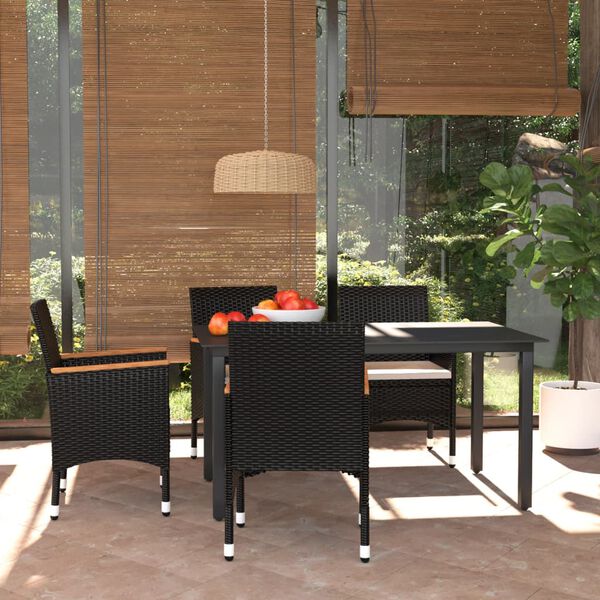 vidaXL Dining Set Black, Cream White