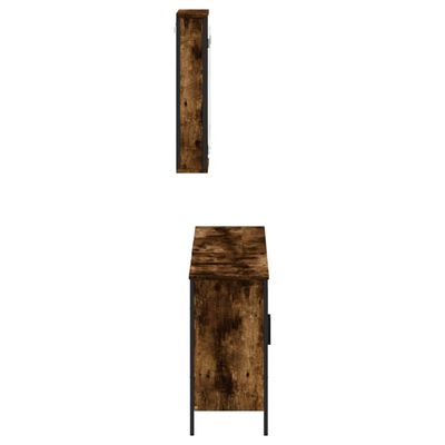 Side view of a tall rustic cabinet and a smaller cabinet showing the outer texture