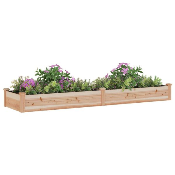 vidaXL Garden Raised Bed Light brown Solid fir wood, Non-woven fabric