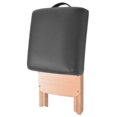 vidaXL Folding Massage Stool with 4.7" Thick Seat Black