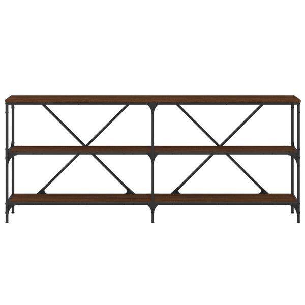 vidaXL Console Table Brown oak Engineered wood, iron Large