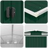 vidaXL Garden Shed Green Galvanized Steel Large Sliding Doors