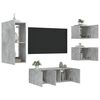 vidaXL TV Wall Unit Concrete Grey Engineered Wood Television Unit Modern