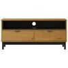 vidaXL TV Cabinet Oak finish Solid pine wood, plastic