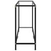 vidaXL Console Table Clear and Black Tempered Glass, Powder-Coated Steel