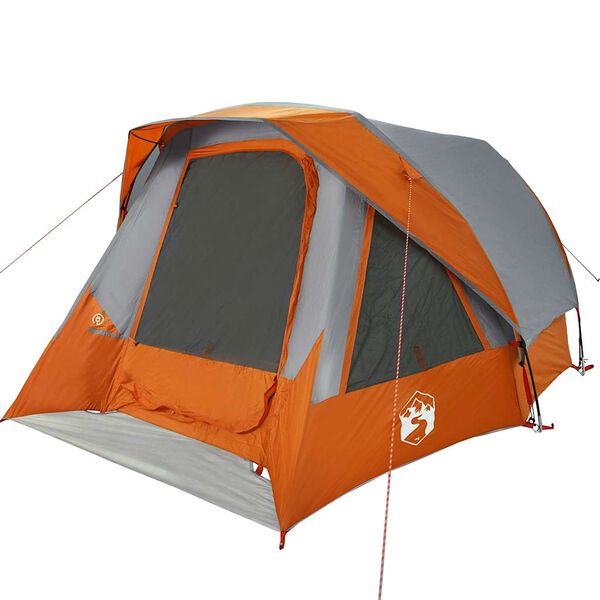vidaXL Camping Tent Cabin 4-Person Grey and Orange Waterproof