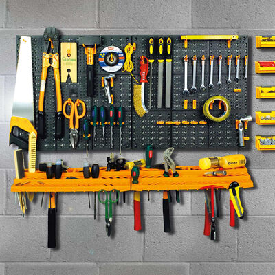vidaXL Tool Wall 19.7"x39.4" 50 Hooks PP