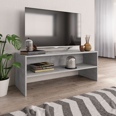vidaXL TV Stand Concrete Gray 39.4"x15.7"x15.7" Engineered Wood
